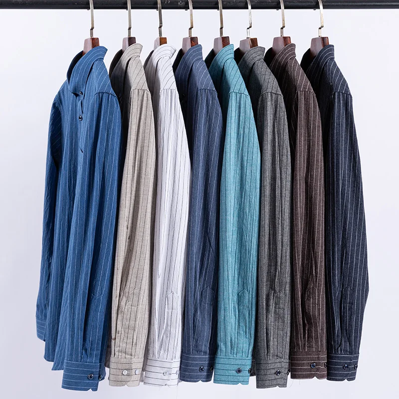 Pure Cotton Men's Plaid Shirt Long Sleeve Regular Fit Men Casual Oversized Shirt Leisure Autumn Male Blouse New Plus Size