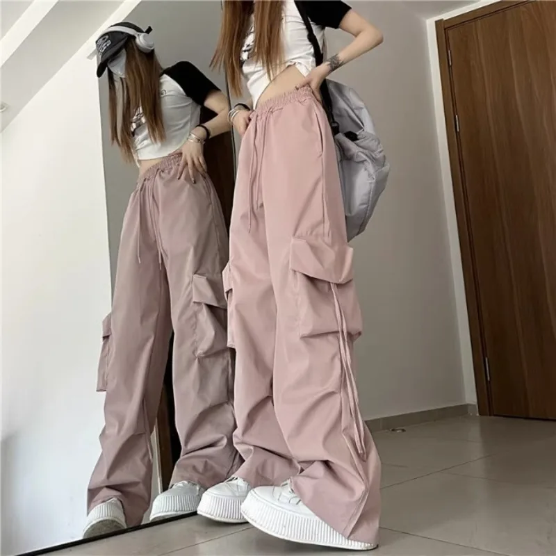 Retro Cargo Pants Women Fashion Streetwear High Waist Thin Casual Sweatpants Harajuku Sports Pants Woman Clothes Trousers Mujer