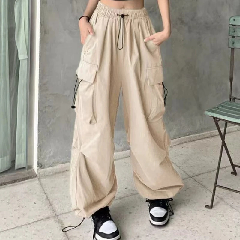 Retro Cargo Pants Women Fashion Streetwear High Waist Thin Casual Sweatpants Harajuku Sports Pants Woman Clothes Trousers Mujer