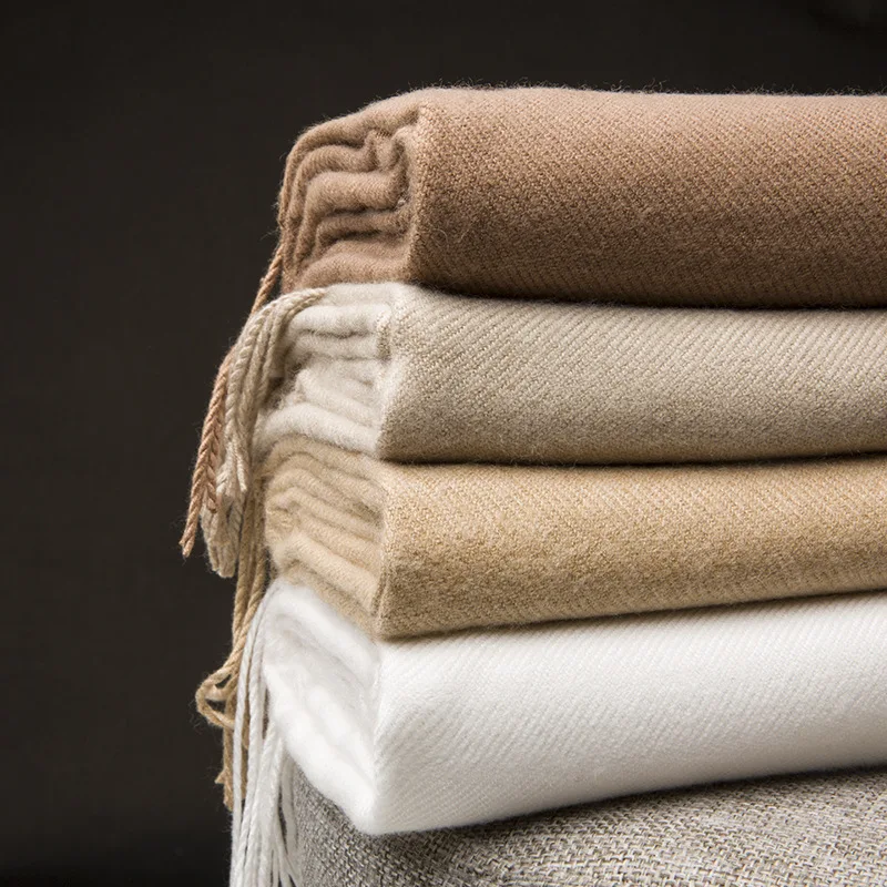 Luxury Brand Solid Scarf Women Thin Shawls Winter Cashmere Pashmina Long Wraps Female Hijab Scarves Autumn Neck Warmer Scarf