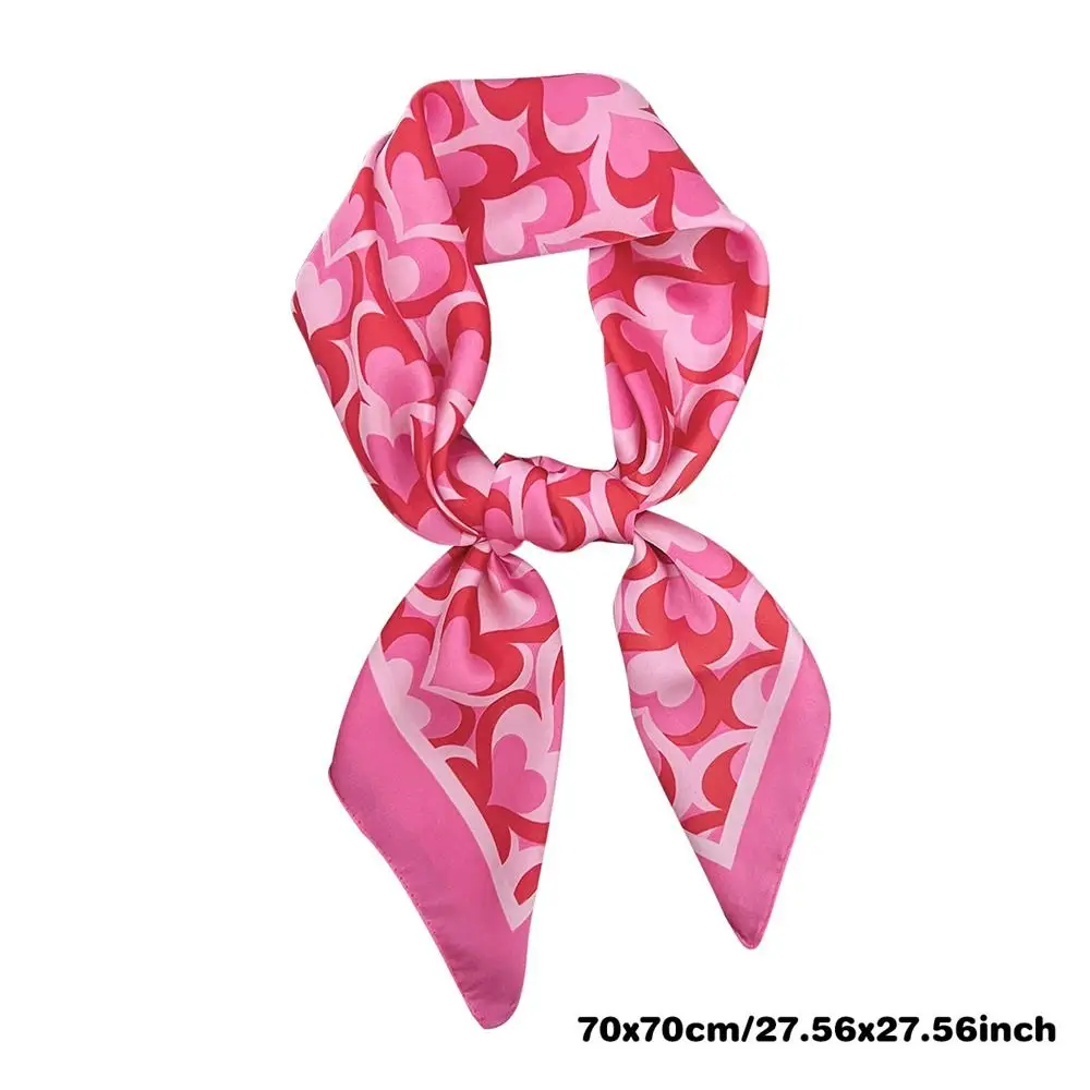 Breathable 70x70cm Square Silk Scarf Lemon Print Spring Summer Head Wrap Hair Band Elegant Shawl for Women