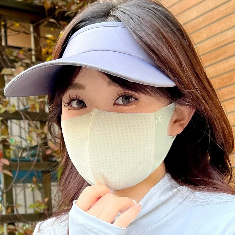 Summer UV Protection Mask Women Men Ice Silk Sunscreen Breathable Thin Face Cover Sunscreen Anti-uv Fashionable Outdoor Gear