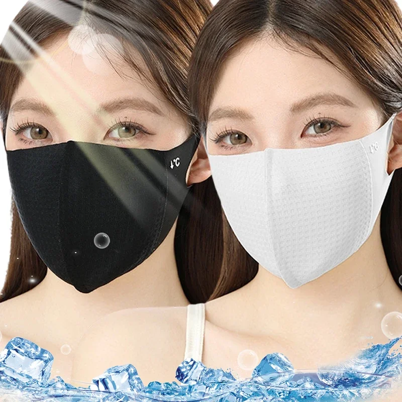 Summer UV Protection Mask Women Men Ice Silk Sunscreen Breathable Thin Face Cover Sunscreen Anti-uv Fashionable Outdoor Gear