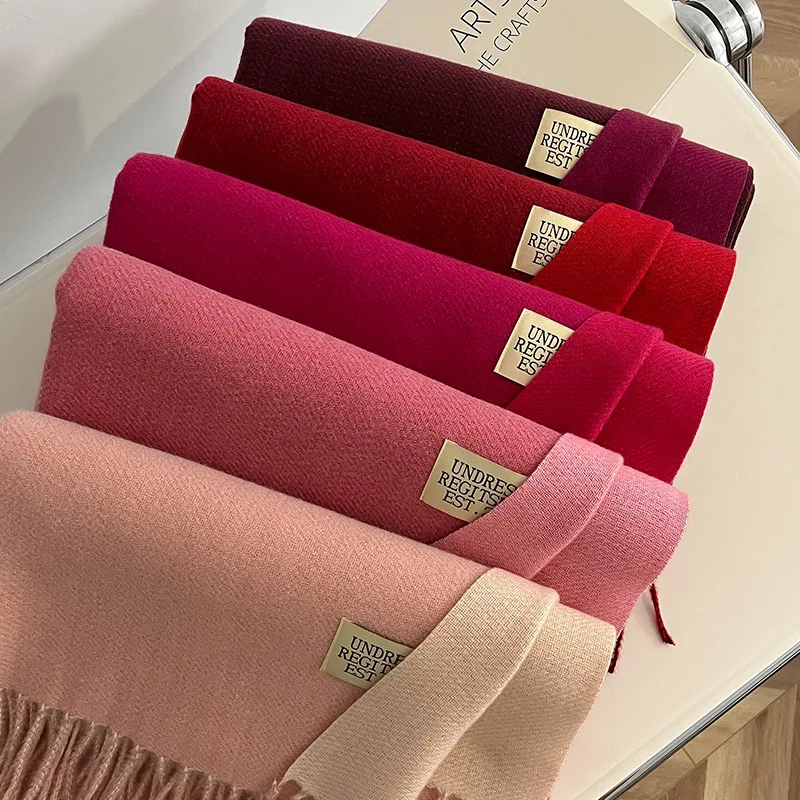 Double Sided Imitation Cashmere Casual Wrap Female Fall Winter Couples Contrast Scarf Classic Brand Minimalist Men Women Muffler
