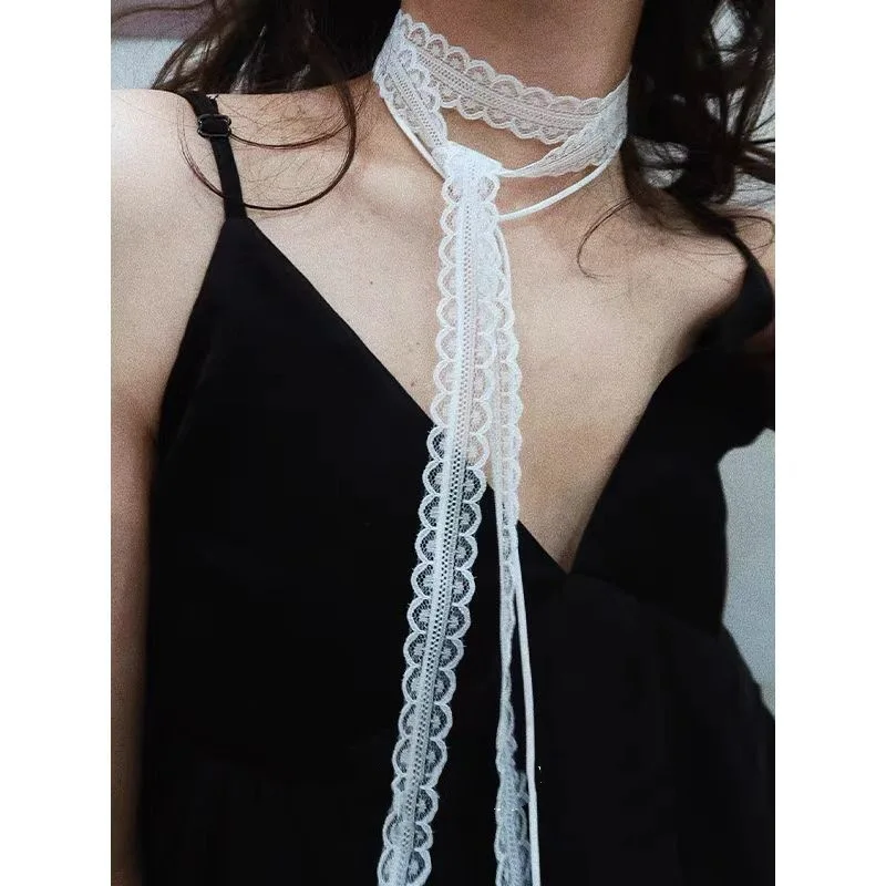 High Aesthetic Value, Layered Double-sided Design, Lace Ribbon for Women, Elegant and Fashionable, Slim and Versatile
