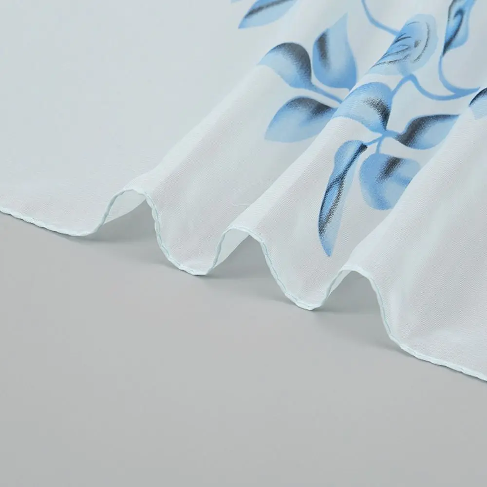 Fashion Branch Rose Pattern Chiffon Scarf Luxury Design Brand Spring Summer Scarf Printed Scarves For Women Girls