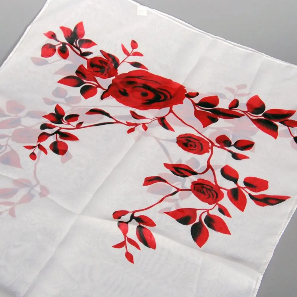 Fashion Branch Rose Pattern Chiffon Scarf Luxury Design Brand Spring Summer Scarf Printed Scarves For Women Girls