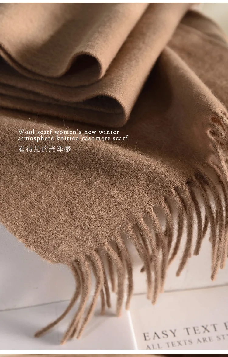 Wool Winter Long Scarf Women Sold Color Tassel Scarves for Ladies Shawl Scarf Fashion Thick Warm Cashmere Poncho Wrap Unisex