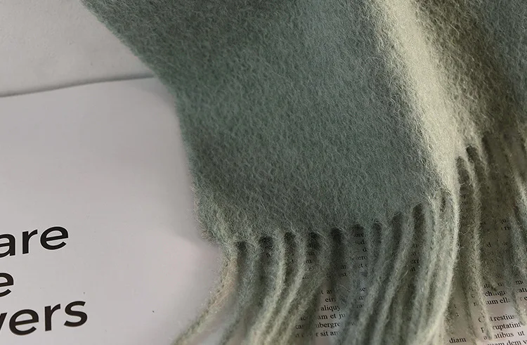 Wool Winter Long Scarf Women Sold Color Tassel Scarves for Ladies Shawl Scarf Fashion Thick Warm Cashmere Poncho Wrap Unisex