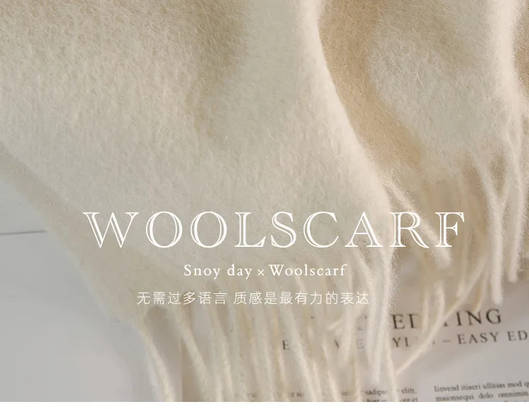 Wool Winter Long Scarf Women Sold Color Tassel Scarves for Ladies Shawl Scarf Fashion Thick Warm Cashmere Poncho Wrap Unisex