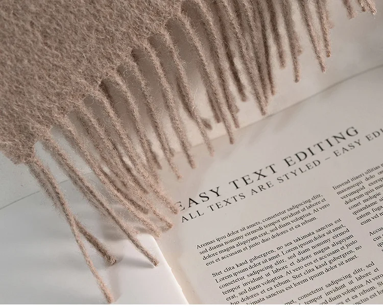 Wool Winter Long Scarf Women Sold Color Tassel Scarves for Ladies Shawl Scarf Fashion Thick Warm Cashmere Poncho Wrap Unisex