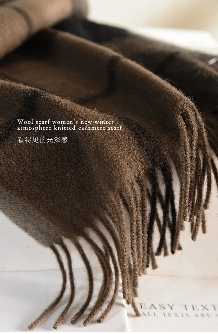 Wool Winter Long Scarf Women Sold Color Tassel Scarves for Ladies Shawl Scarf Fashion Thick Warm Cashmere Poncho Wrap Unisex