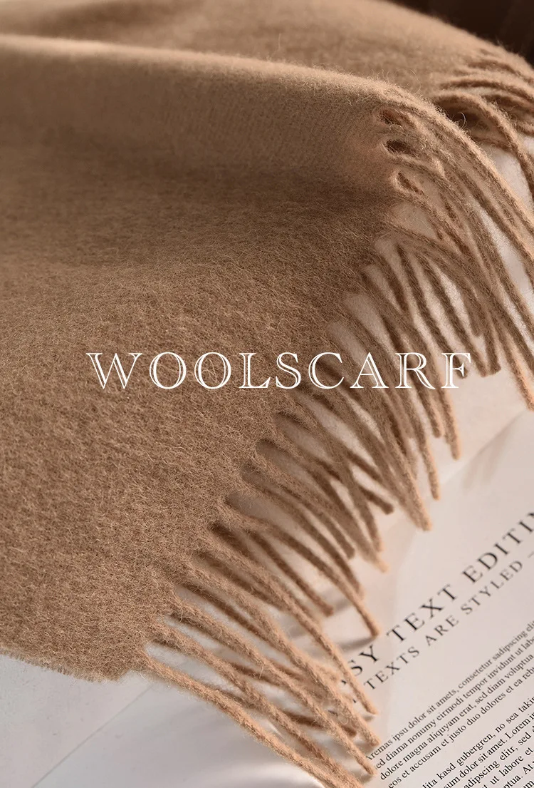 Wool Winter Long Scarf Women Sold Color Tassel Scarves for Ladies Shawl Scarf Fashion Thick Warm Cashmere Poncho Wrap Unisex