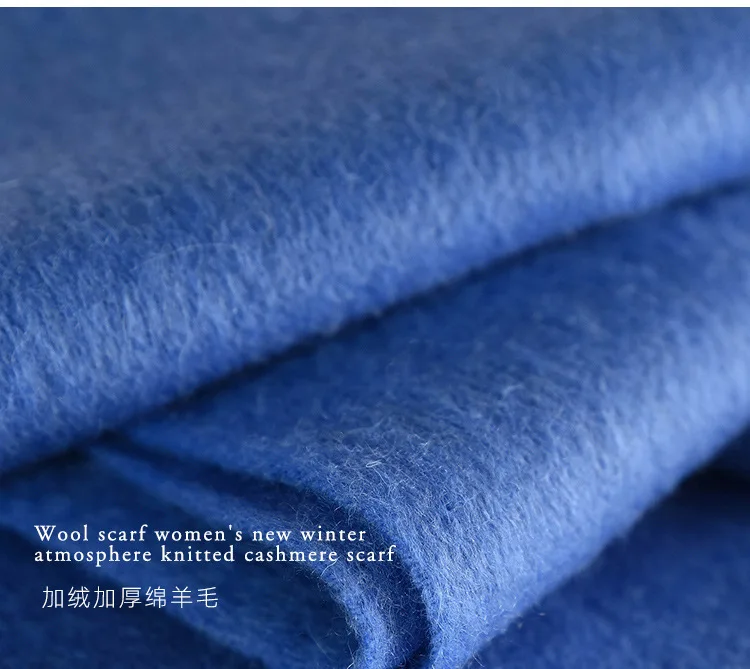 Wool Winter Long Scarf Women Sold Color Tassel Scarves for Ladies Shawl Scarf Fashion Thick Warm Cashmere Poncho Wrap Unisex