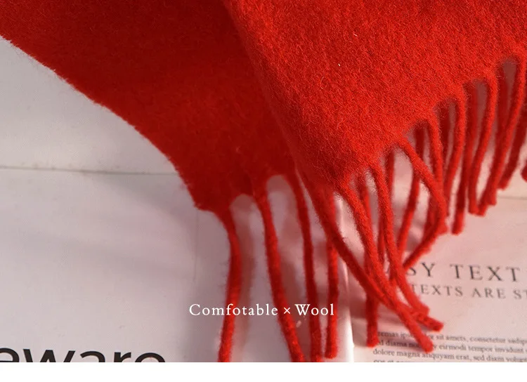 Wool Winter Long Scarf Women Sold Color Tassel Scarves for Ladies Shawl Scarf Fashion Thick Warm Cashmere Poncho Wrap Unisex