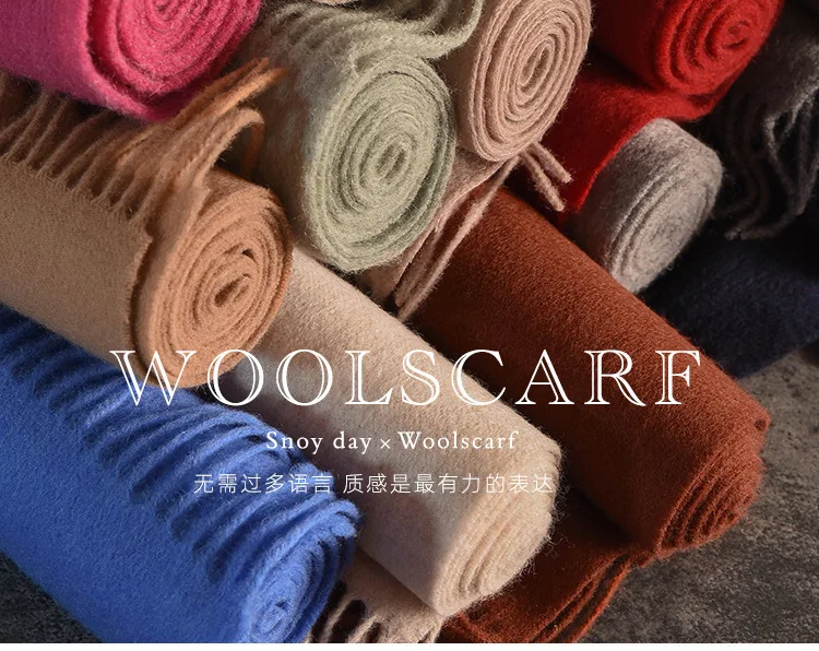 Wool Winter Long Scarf Women Sold Color Tassel Scarves for Ladies Shawl Scarf Fashion Thick Warm Cashmere Poncho Wrap Unisex