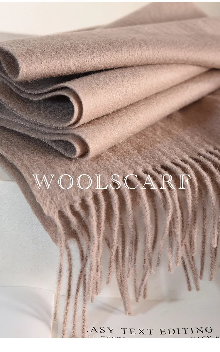 Wool Winter Long Scarf Women Sold Color Tassel Scarves for Ladies Shawl Scarf Fashion Thick Warm Cashmere Poncho Wrap Unisex