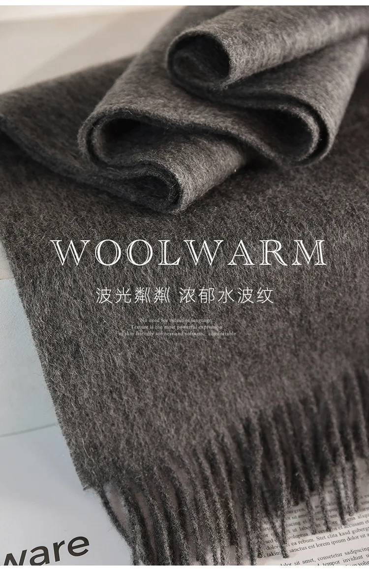 Wool Winter Long Scarf Women Sold Color Tassel Scarves for Ladies Shawl Scarf Fashion Thick Warm Cashmere Poncho Wrap Unisex