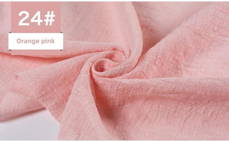 Ethnic Style Double Bamboo Cotton Linen Fabric Per Meter for Shirt Dress Cheongsam Scarf Diy Sewing Soft Needlework Plain Cloth