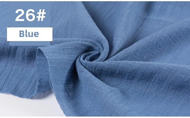 Ethnic Style Double Bamboo Cotton Linen Fabric Per Meter for Shirt Dress Cheongsam Scarf Diy Sewing Soft Needlework Plain Cloth