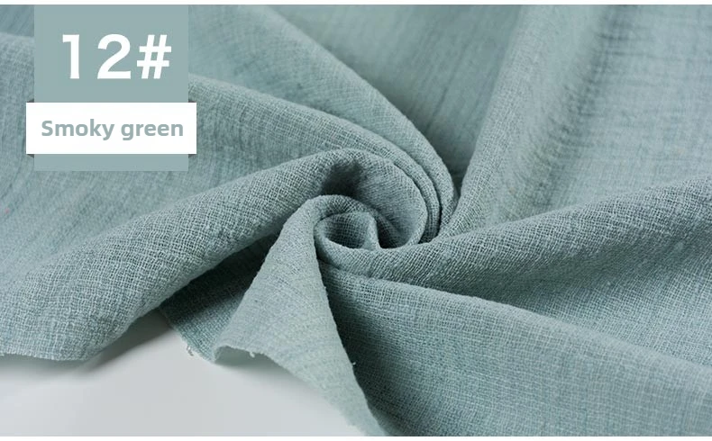 Ethnic Style Double Bamboo Cotton Linen Fabric Per Meter for Shirt Dress Cheongsam Scarf Diy Sewing Soft Needlework Plain Cloth