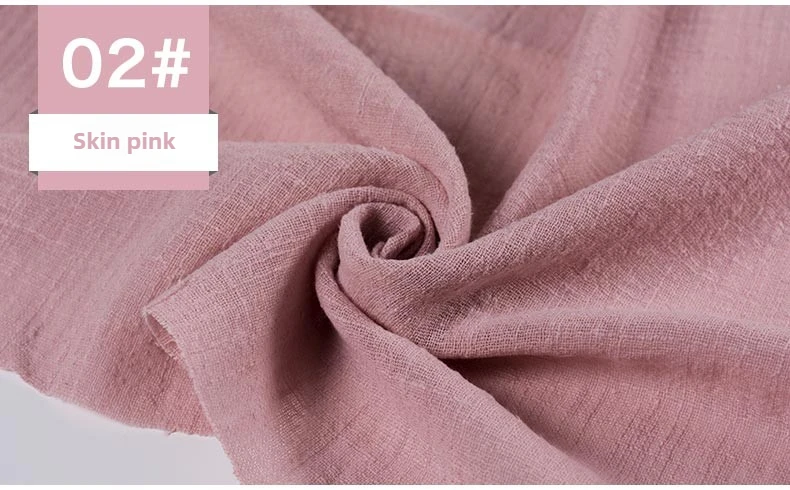 Ethnic Style Double Bamboo Cotton Linen Fabric Per Meter for Shirt Dress Cheongsam Scarf Diy Sewing Soft Needlework Plain Cloth
