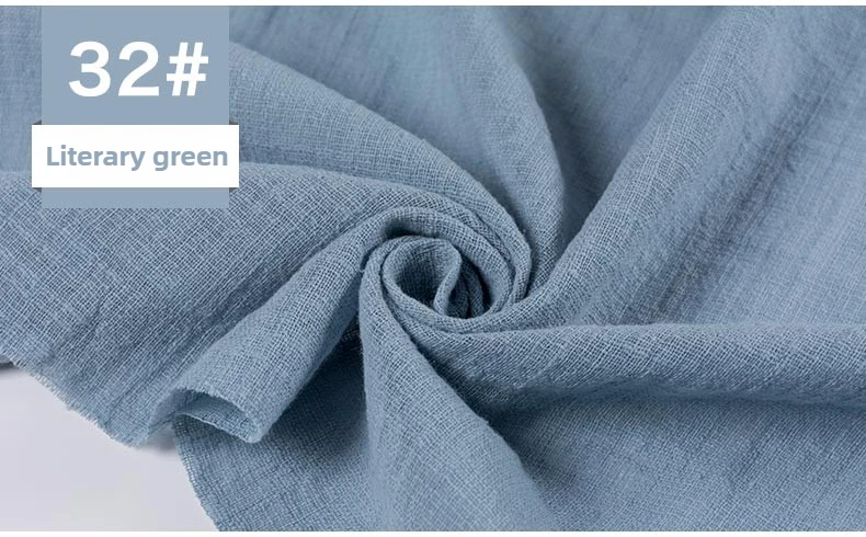 Ethnic Style Double Bamboo Cotton Linen Fabric Per Meter for Shirt Dress Cheongsam Scarf Diy Sewing Soft Needlework Plain Cloth