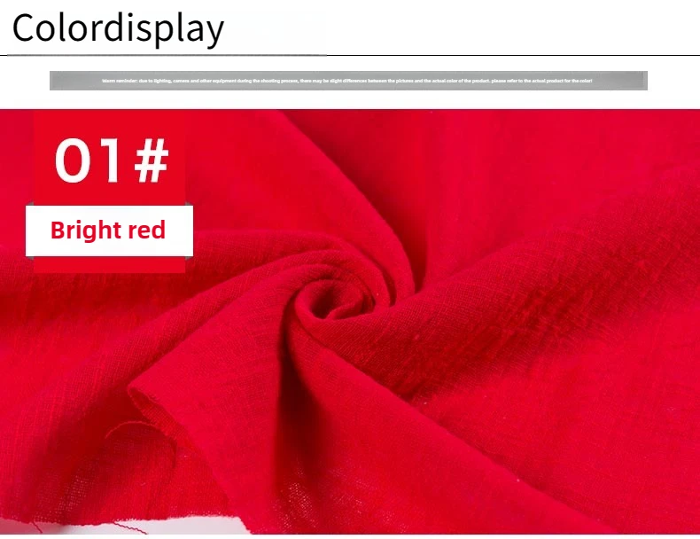 Ethnic Style Double Bamboo Cotton Linen Fabric Per Meter for Shirt Dress Cheongsam Scarf Diy Sewing Soft Needlework Plain Cloth