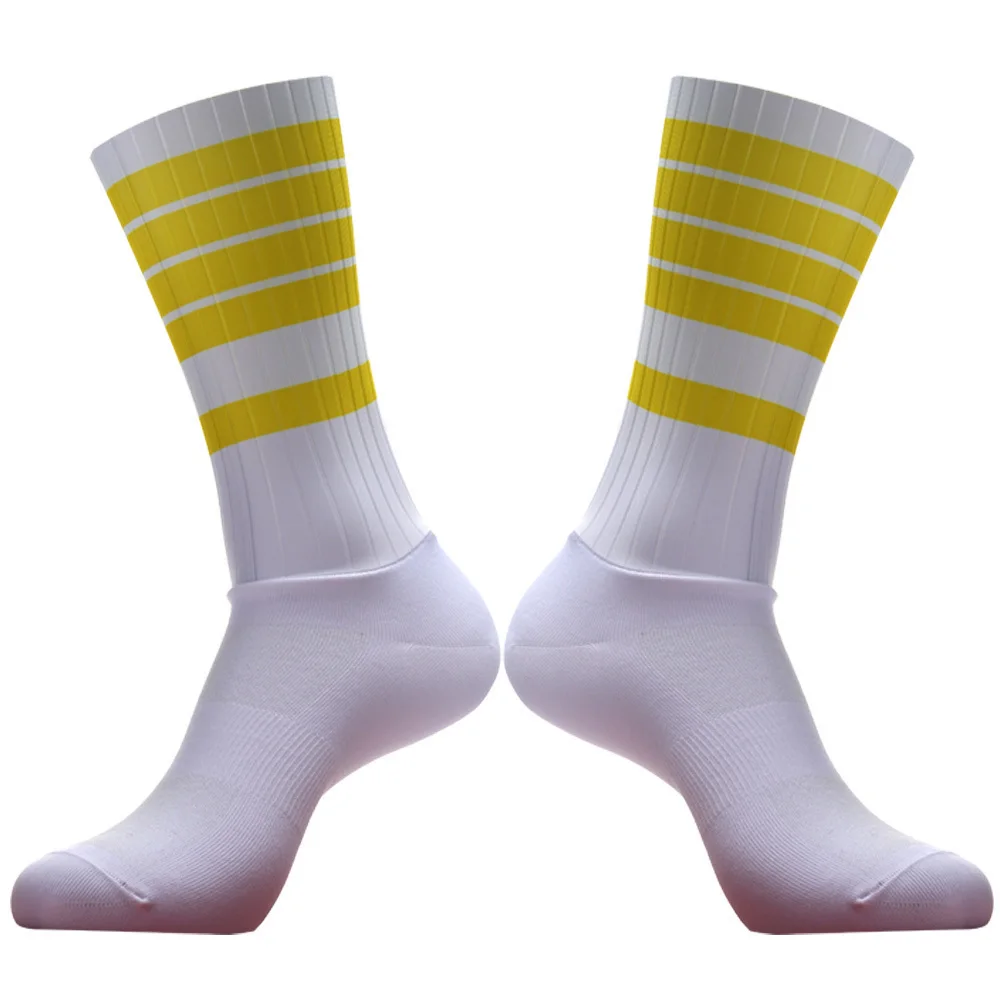 Slip 2025 New Whiteline Aero Cycling Socks Summer Anti Socks Men Silicone Bicycle Sport Running Bike Socks Calcetines Ciclismo