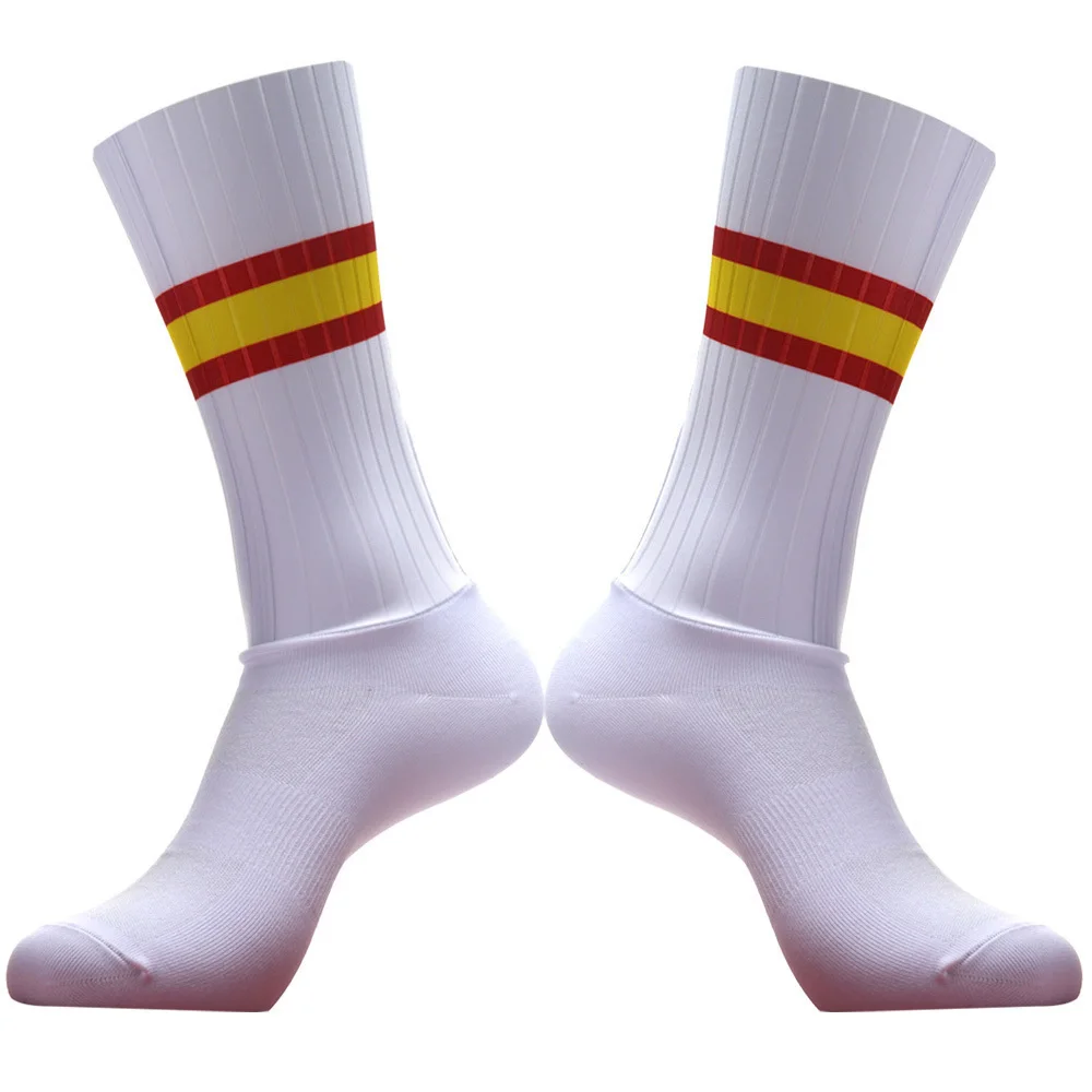 Slip 2025 New Whiteline Aero Cycling Socks Summer Anti Socks Men Silicone Bicycle Sport Running Bike Socks Calcetines Ciclismo