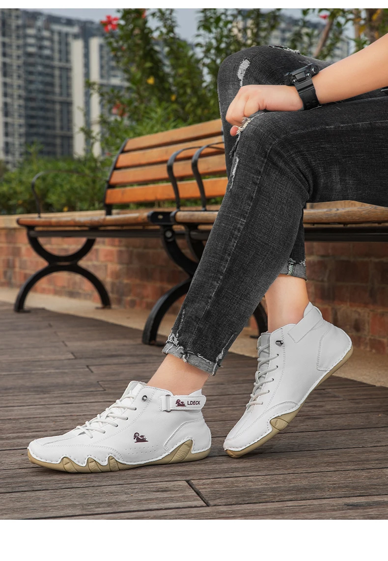 Men Casual Boots Leather Men Shoes Luxury Brand High Quality Ankle Boots Waterproof Winter Sports Shoes for Men Motorcycle Boots