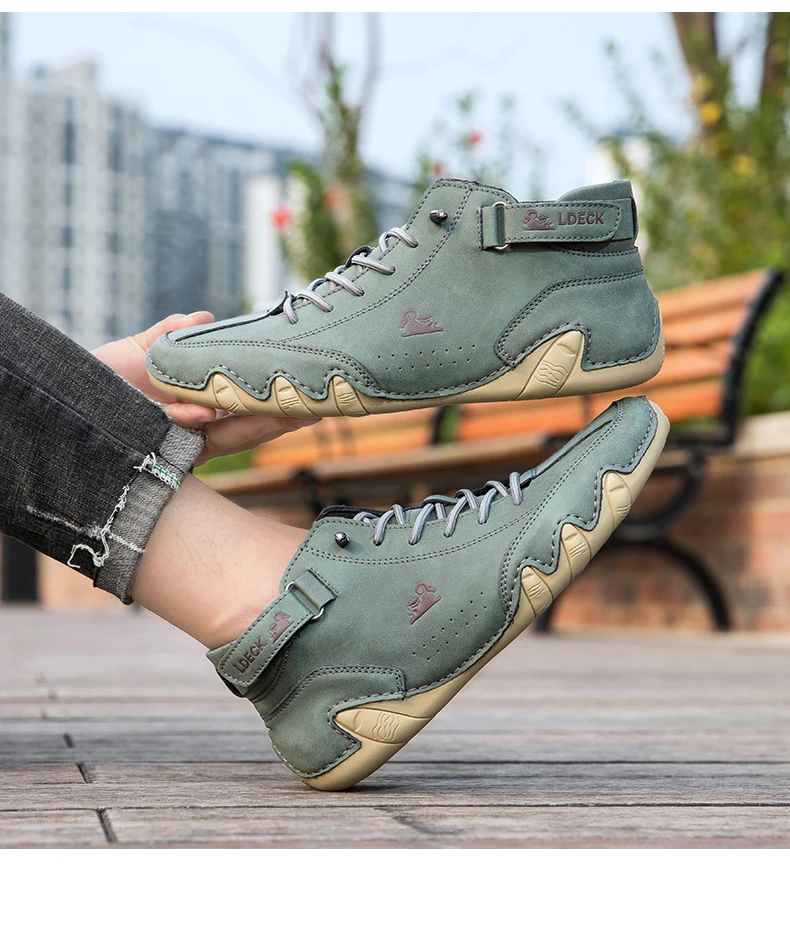 Men Casual Boots Leather Men Shoes Luxury Brand High Quality Ankle Boots Waterproof Winter Sports Shoes for Men Motorcycle Boots