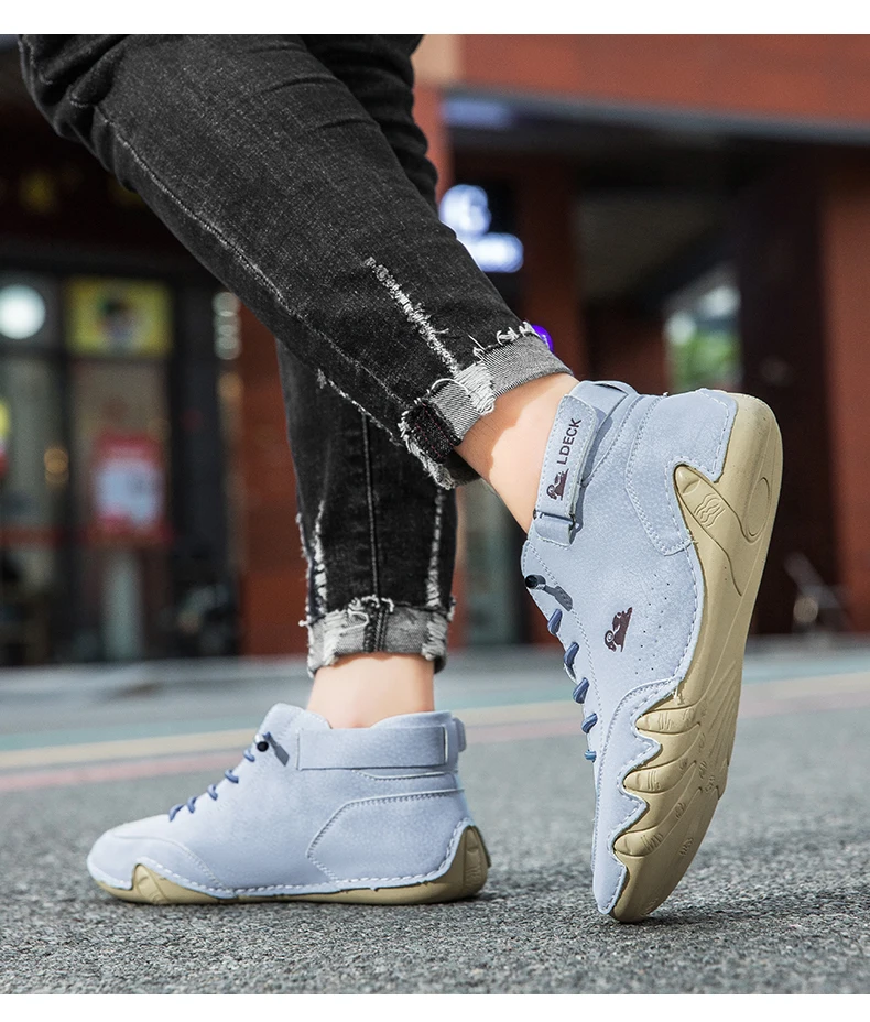 Men Casual Boots Leather Men Shoes Luxury Brand High Quality Ankle Boots Waterproof Winter Sports Shoes for Men Motorcycle Boots