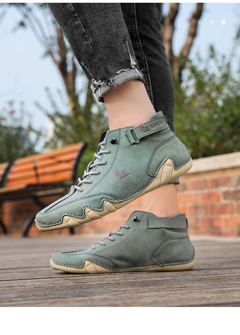 Men Casual Boots Leather Men Shoes Luxury Brand High Quality Ankle Boots Waterproof Winter Sports Shoes for Men Motorcycle Boots