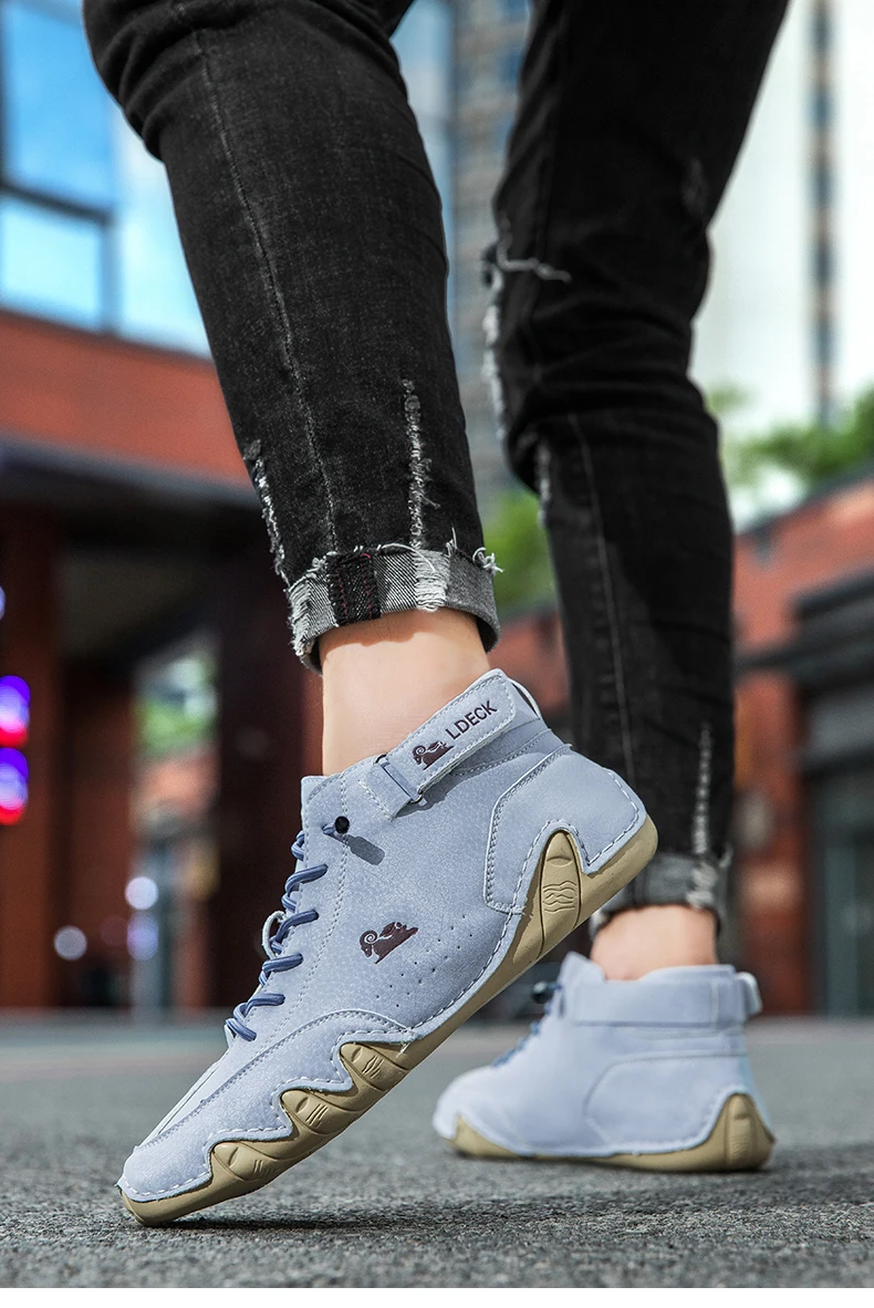 Men Casual Boots Leather Men Shoes Luxury Brand High Quality Ankle Boots Waterproof Winter Sports Shoes for Men Motorcycle Boots