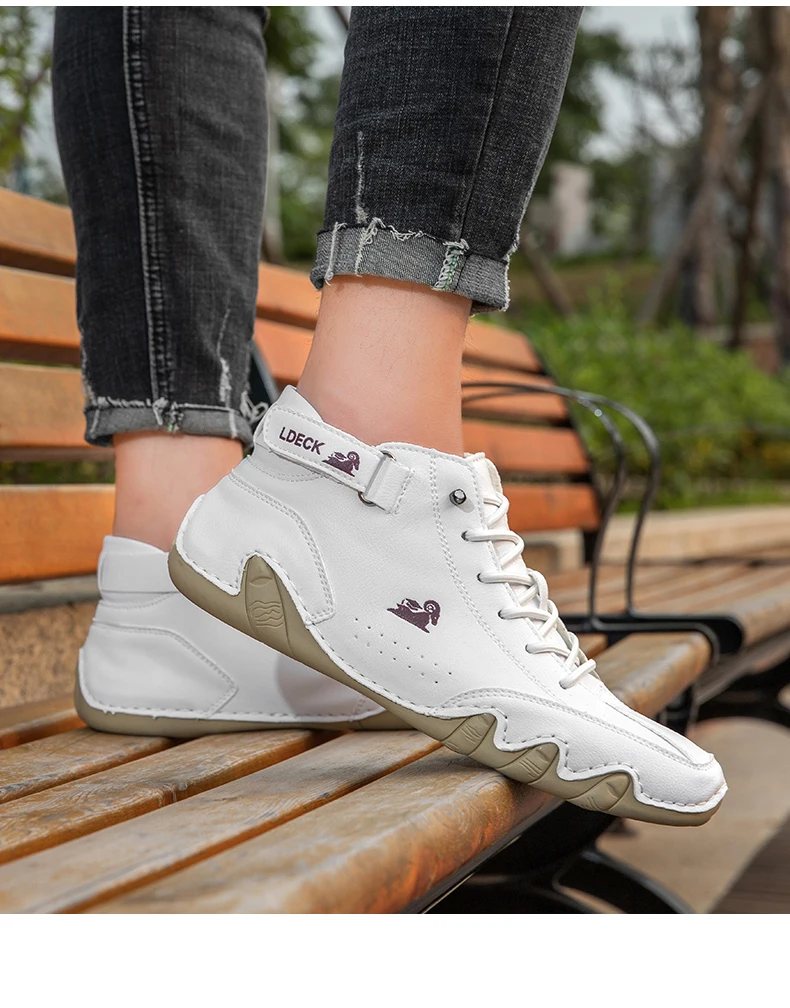 Men Casual Boots Leather Men Shoes Luxury Brand High Quality Ankle Boots Waterproof Winter Sports Shoes for Men Motorcycle Boots