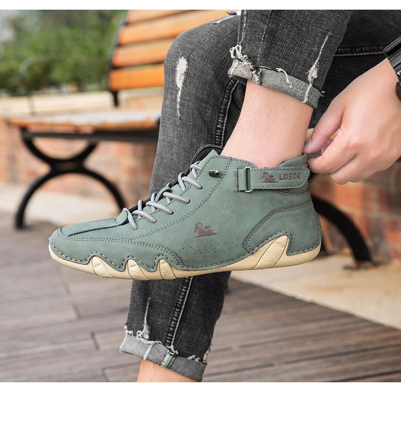 Men Casual Boots Leather Men Shoes Luxury Brand High Quality Ankle Boots Waterproof Winter Sports Shoes for Men Motorcycle Boots