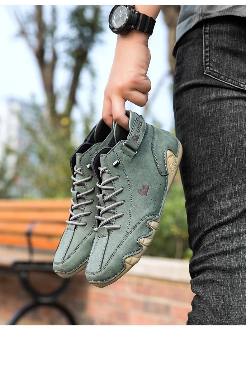 Men Casual Boots Leather Men Shoes Luxury Brand High Quality Ankle Boots Waterproof Winter Sports Shoes for Men Motorcycle Boots