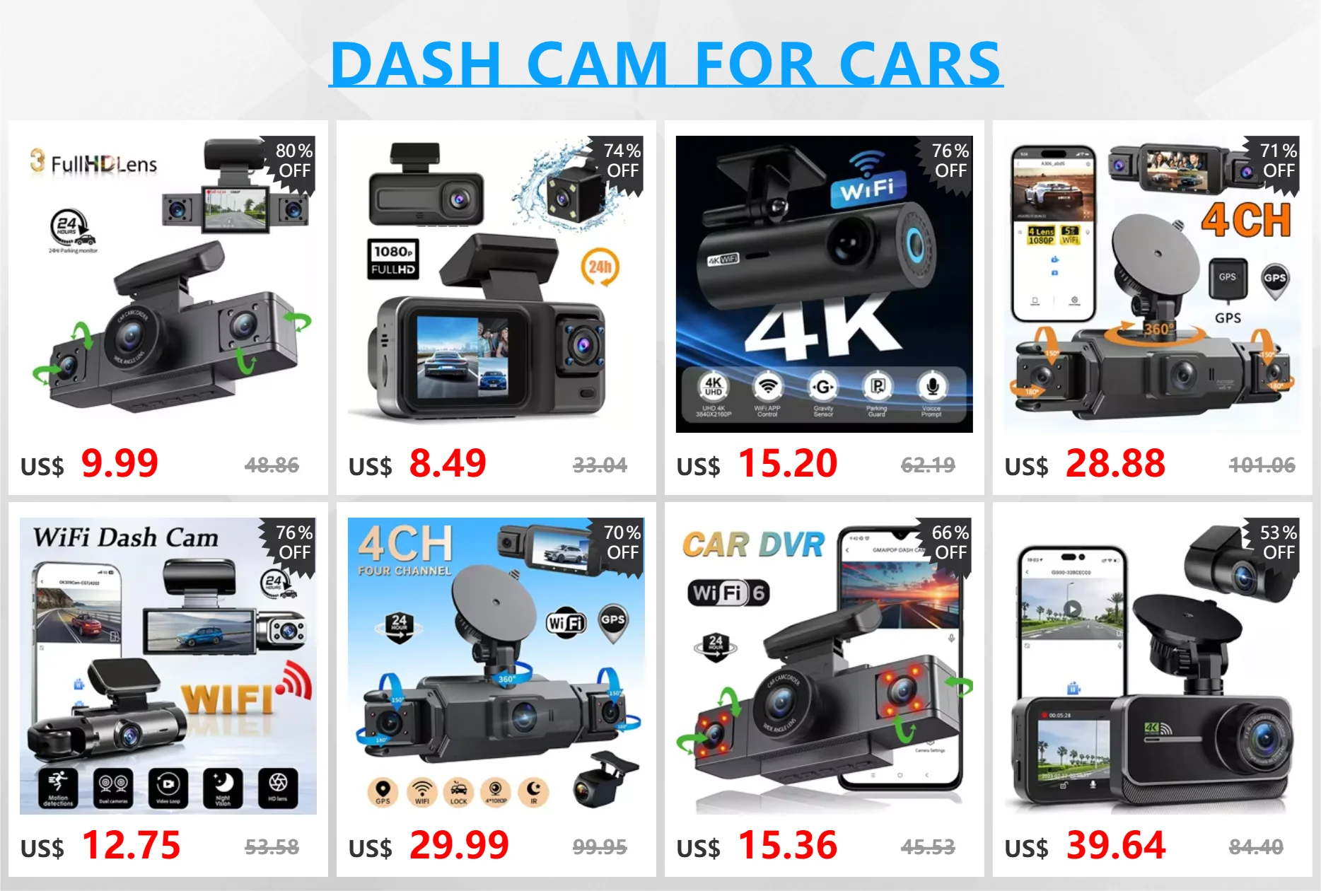 3 Channel Dash Cam for Cars Black Box Camera Car DVR 1080P Video Recorder Rear View Camera for Vehicle Car DVR car accessories