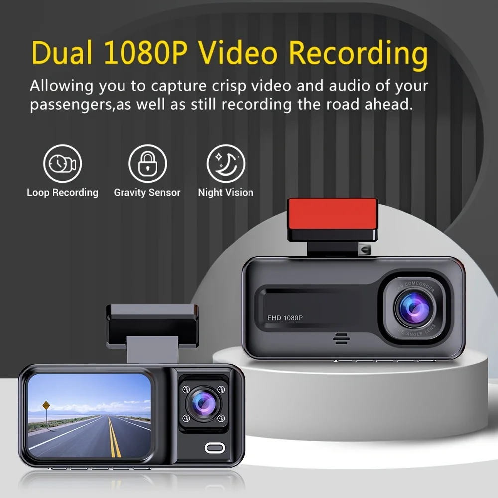 3 Channel Dash Cam for Cars Black Box Camera Car DVR 1080P Video Recorder Rear View Camera for Vehicle Car DVR car accessories