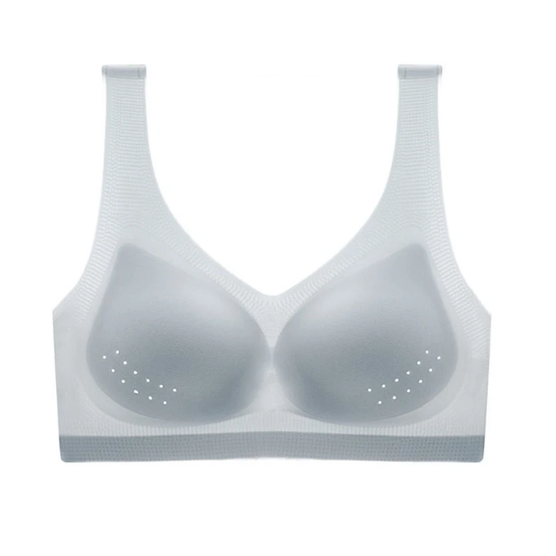 Summer Ultra-thin Ice Silk Seamless Bra Without Steel Ring Anti-sagging Large Size Beautiful Back Breathable Sleep Sports Bra
