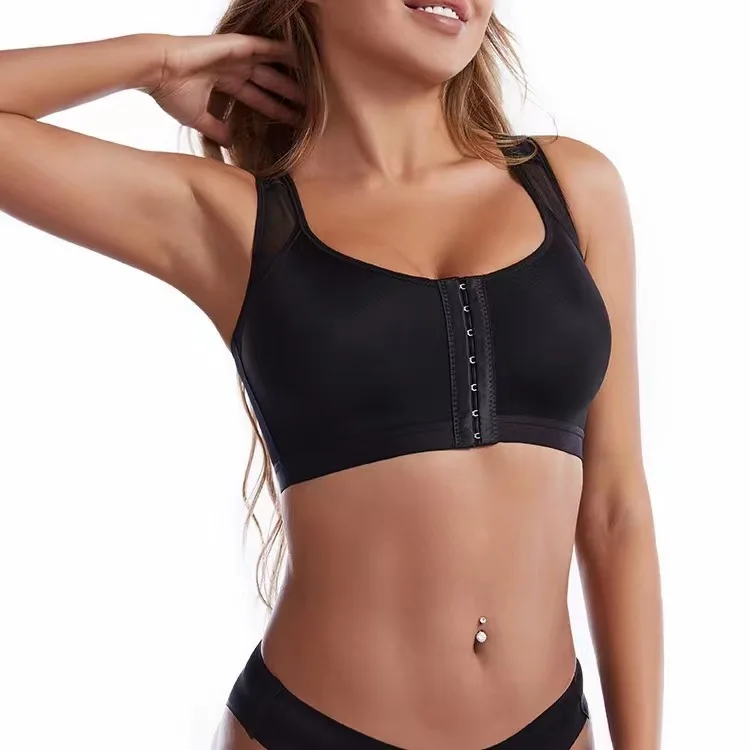 Vest Bras S-5XL Front Closure Posture Corrector Lift Up Bra Women Push Up Cross Back Underwear Shockproof Sports Support Fitness