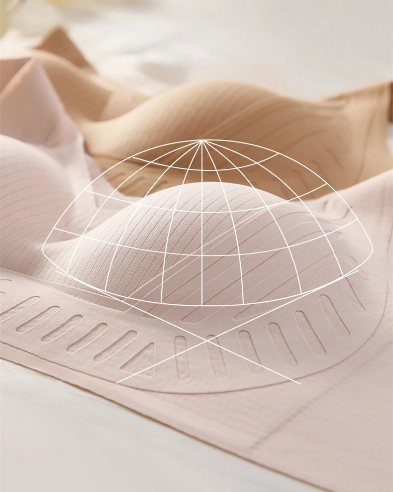 Fixed Cup Anti-gravity Lifting Markless Underwear Pilates Adjustable Steel Ring-free Breathable Secondary Breast Bra For Women