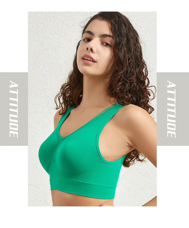 1pcs Women Sports Bra Large Size No Steel Ring Seamless Underwear Removable Chest Pad Runing Sport Yoga Vest Bras