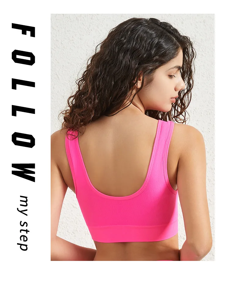1pcs Women Sports Bra Large Size No Steel Ring Seamless Underwear Removable Chest Pad Runing Sport Yoga Vest Bras