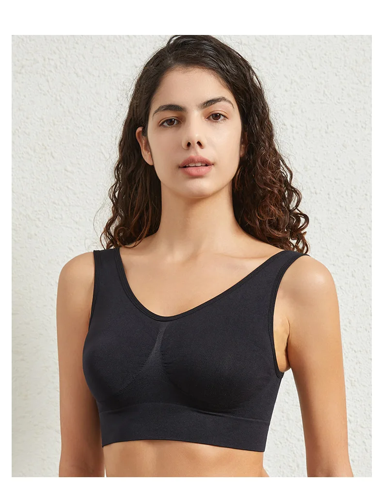 1pcs Women Sports Bra Large Size No Steel Ring Seamless Underwear Removable Chest Pad Runing Sport Yoga Vest Bras