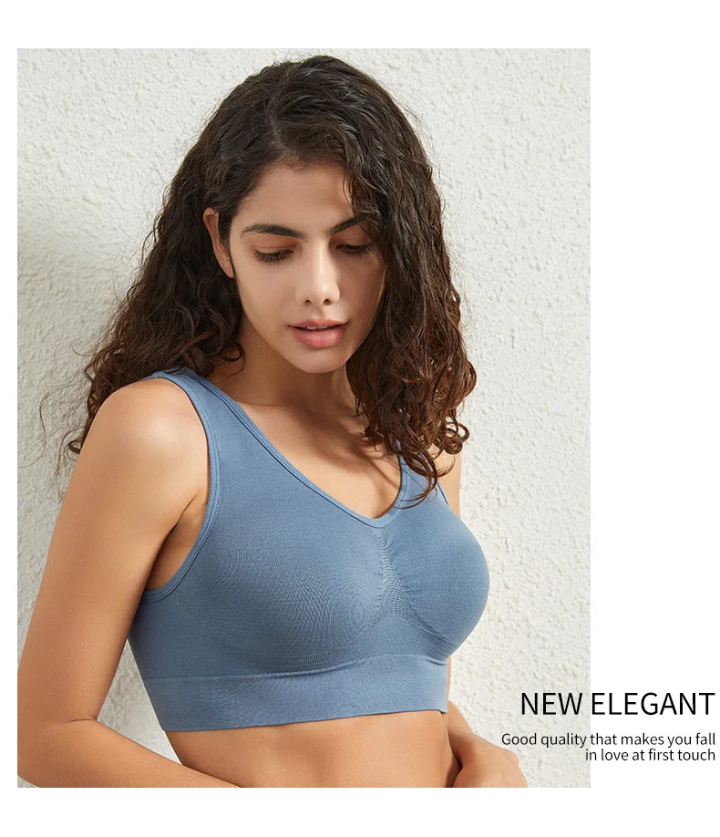 1pcs Women Sports Bra Large Size No Steel Ring Seamless Underwear Removable Chest Pad Runing Sport Yoga Vest Bras