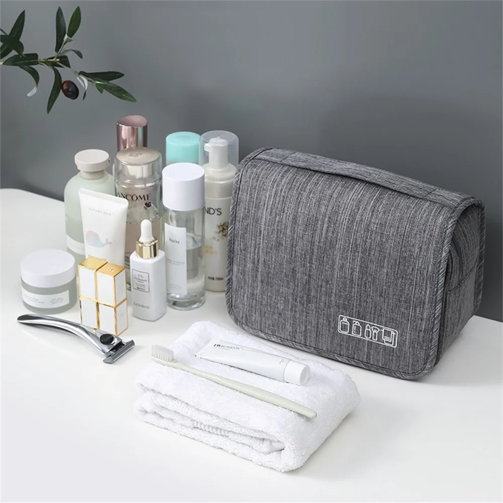 Portable Toiletry Washbag with Hanging Hook Waterproof Women Bathroom Cosmetic Storage Bag Large Capacity Travel Men Makeup Case
