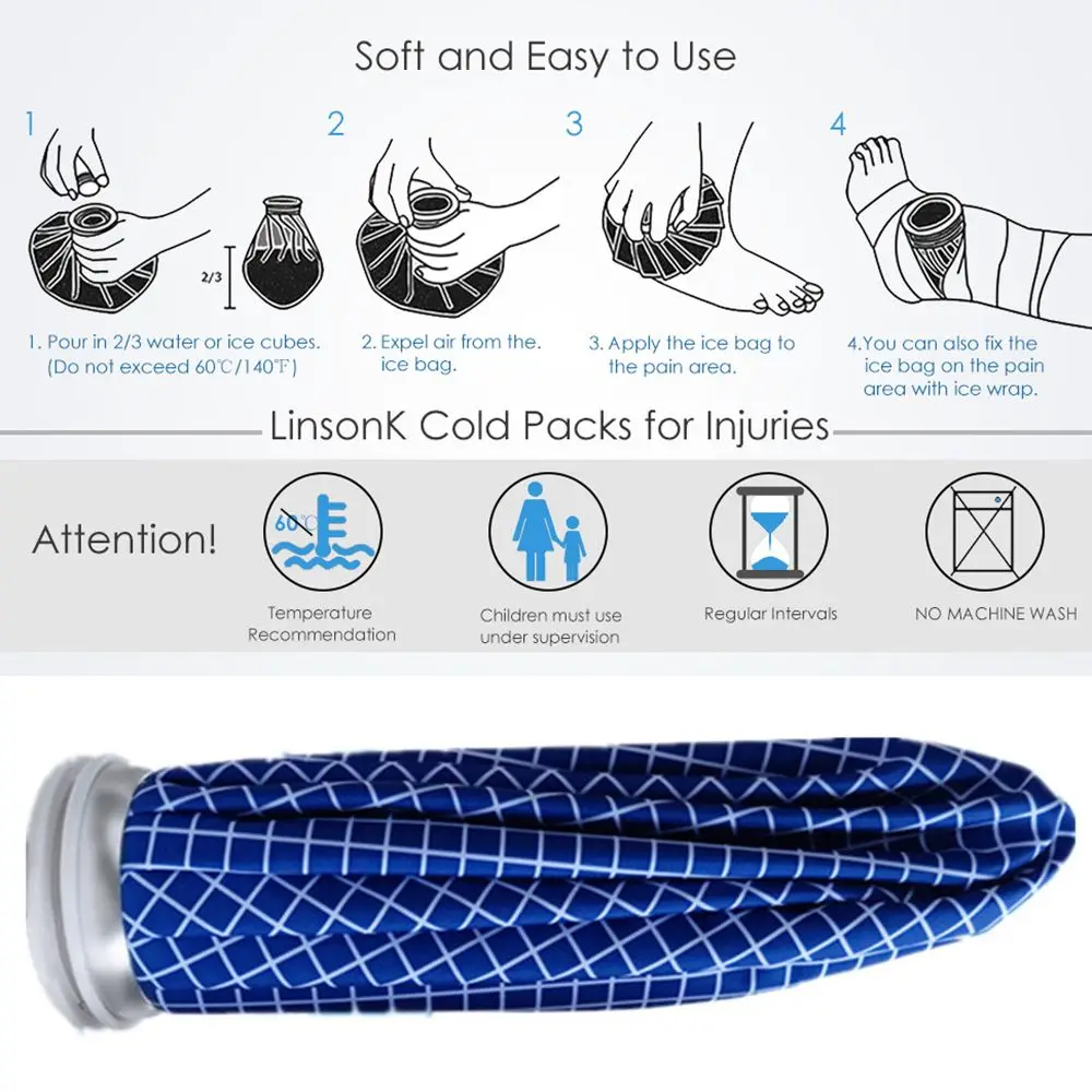 New Ice Pack Reusable Cooler Bag Breathable Material Hot Cold Therapy Pain Relief for Knee Head Leg Injury Care Accessoroes