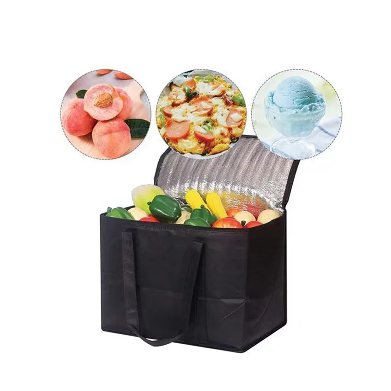 Insulated Cooler Bag Leak-Proof Solid Color Bags Large Capacity Thermal Tote For Camping/Picnic/Grocery With Reinforced Zipper